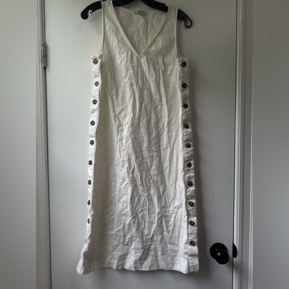 Madewell White Button-Side Midi Dress - Picture 2 of 9